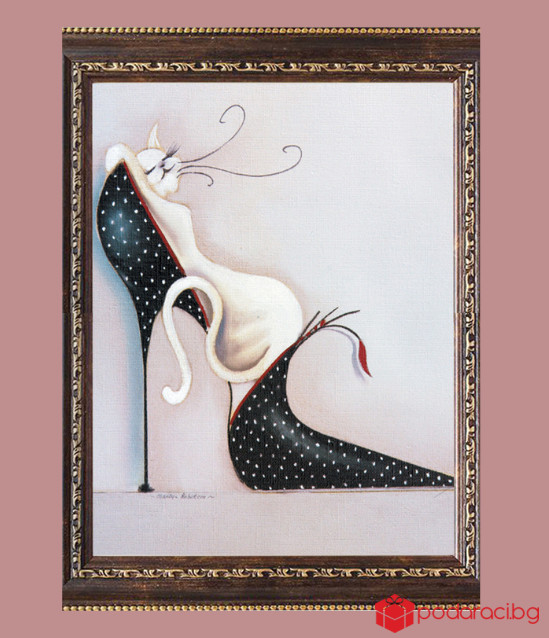 Репродукция Котка в обувка на точки