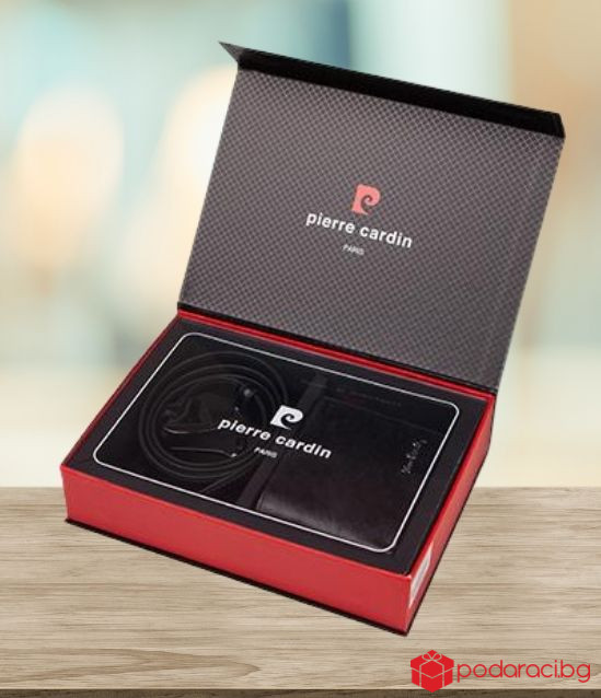 Луксозен сет от колан и портфейл  - PIERRE CARDIN - 120 см