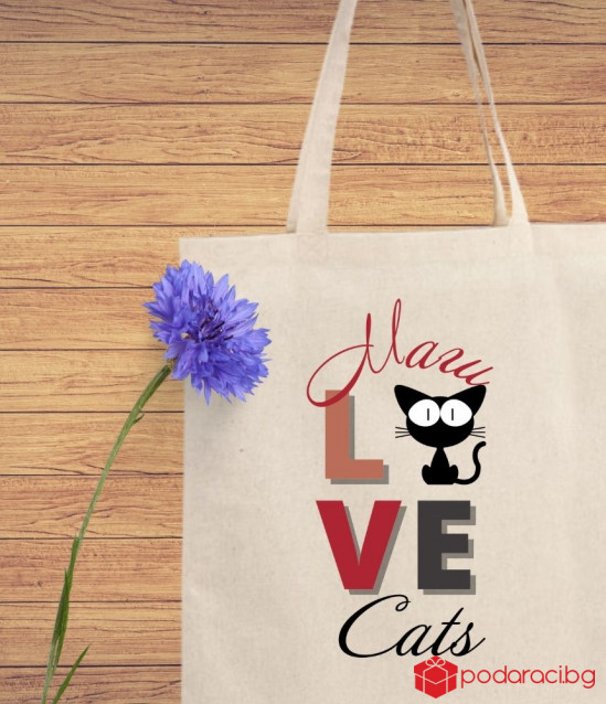 Персонализирана пазарска чанта за любители на котките