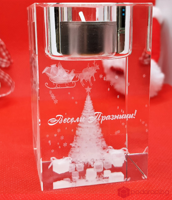 Коледен кристален свещник