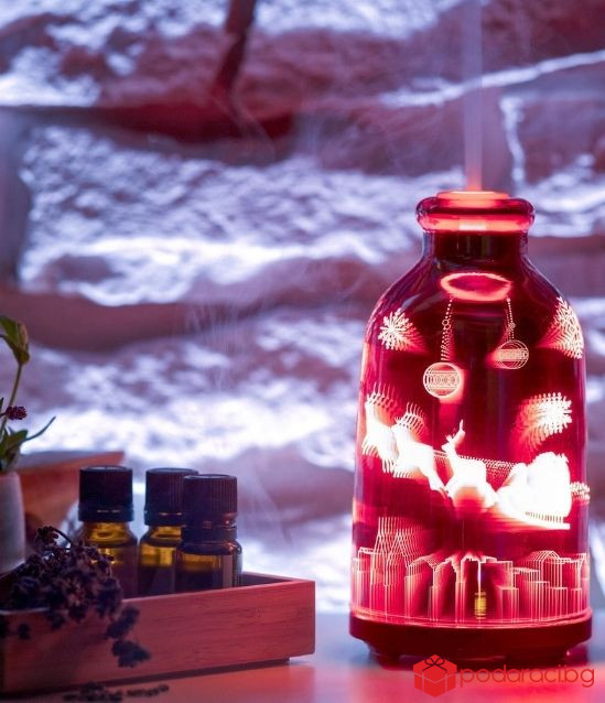 АРОМА ДИФУЗЕР МОХАНА СТЪКЛО 3D ЕФЕКТ ДЯДО КОЛЕДА