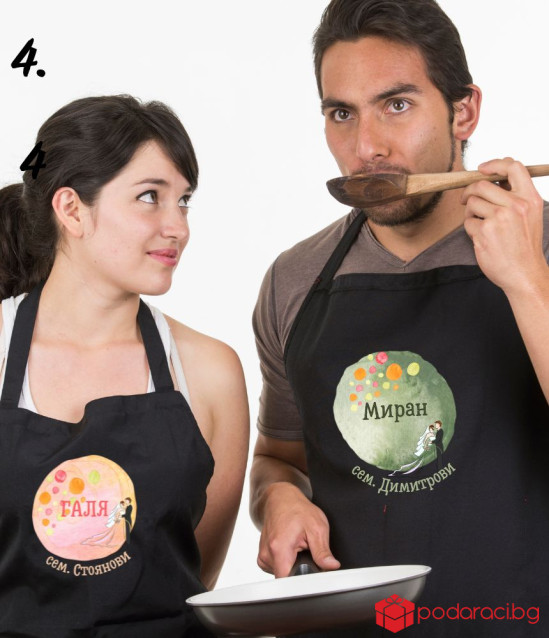 Комплект персонализирани престилки за младоженци