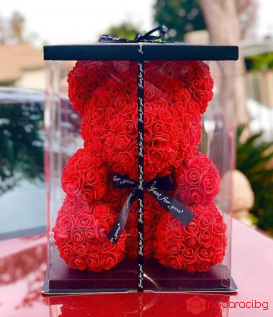 Мече от рози в кутия