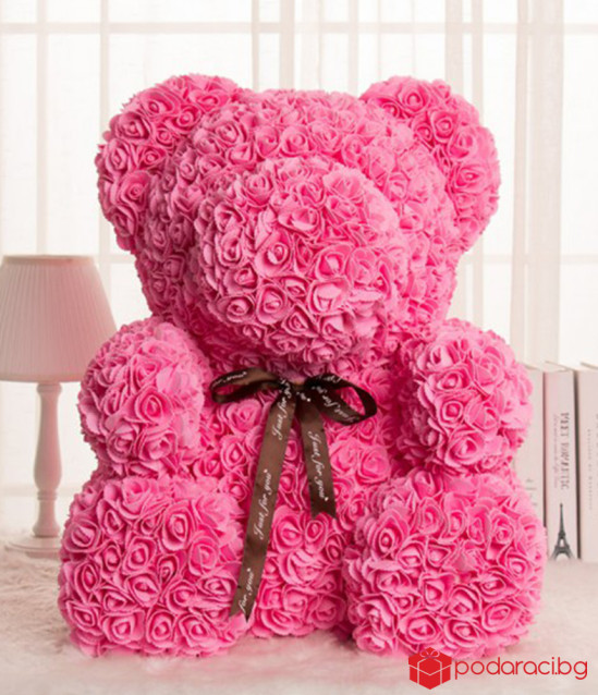 Мече от рози в кутия