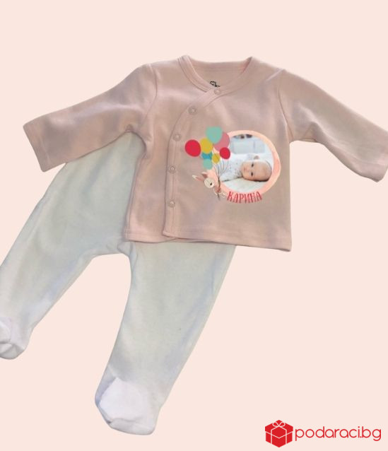 Бебешки комплект за новородено момиченце с персонализация