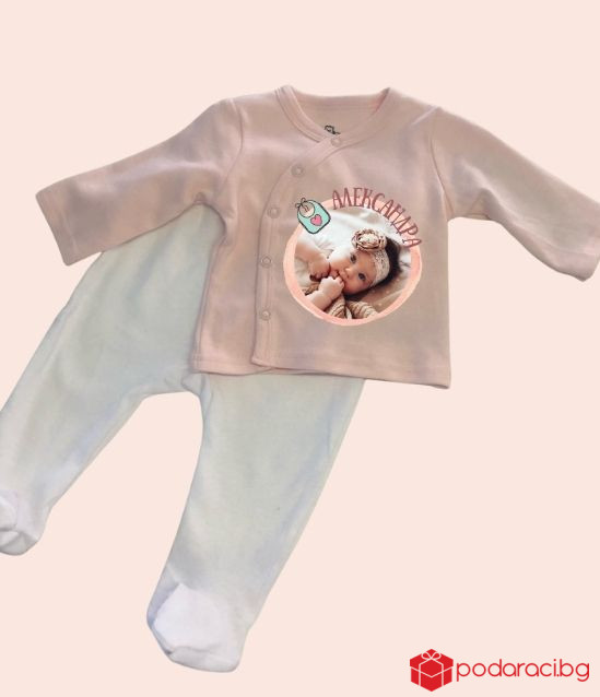 Бебешки комплект за новородено момиченце с персонализация