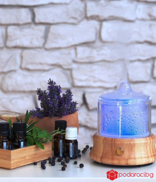 АРОМА ДИФУЗЕР „CRYSTAL PURE“, ЕСТЕСТВЕНО ДЪРВО И КРИСТАЛНО СТЪКЛО