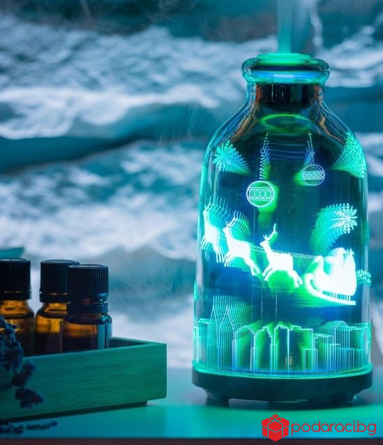 АРОМА ДИФУЗЕР МОХАНА СТЪКЛО 3D ЕФЕКТ ДЯДО КОЛЕДА