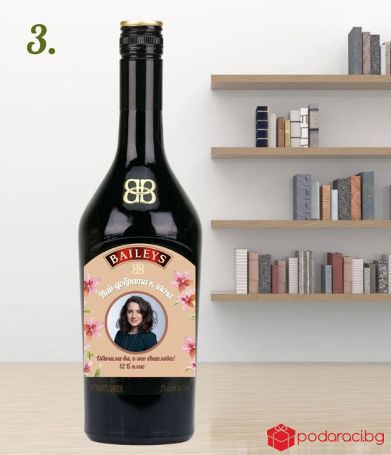 Бейлис с персонализиран етикет за учител