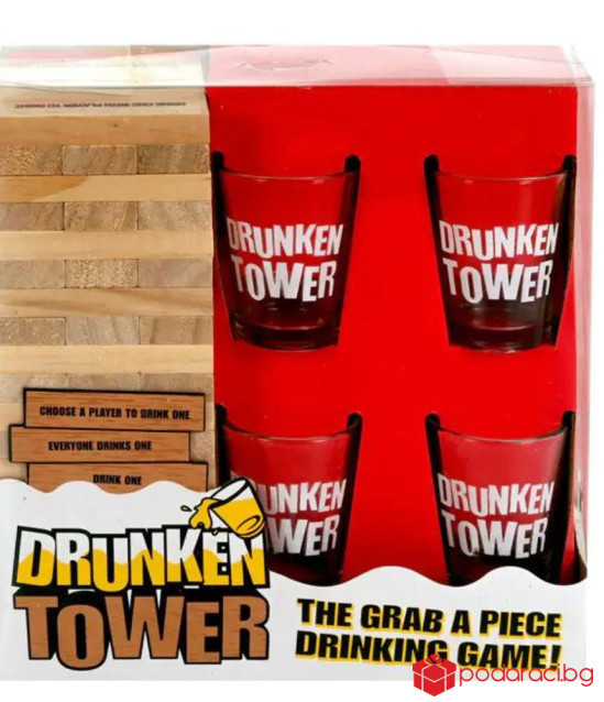 Настолна игра Дженга с шотове Drunken Tower