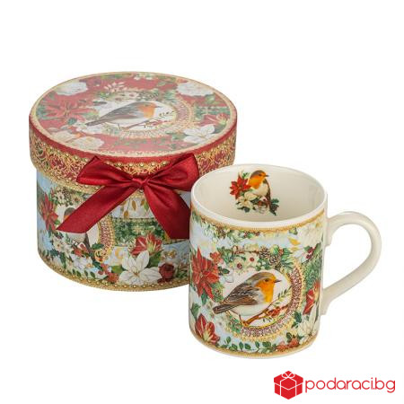 Коледна чаша с птиче