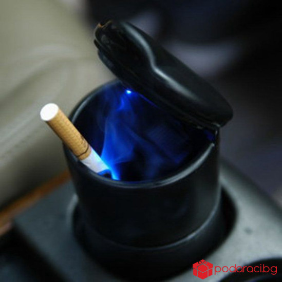 Пепелник за кола с LED лампа