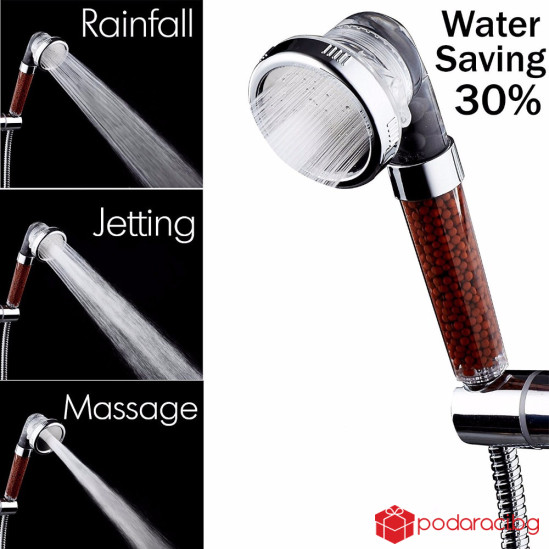 Турмалинова душ слушалка с три струи