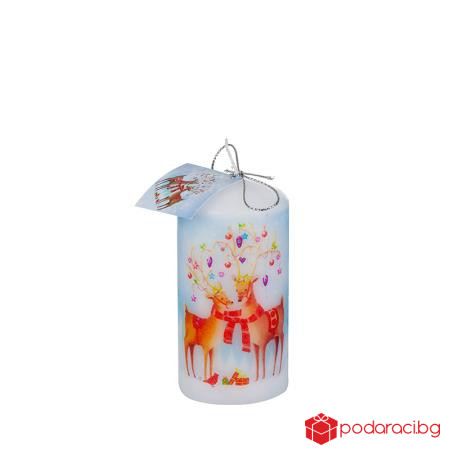 Коледна свещ елени 100/50мм