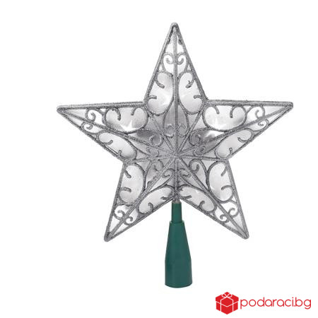 Светещ връх за елха в сребро