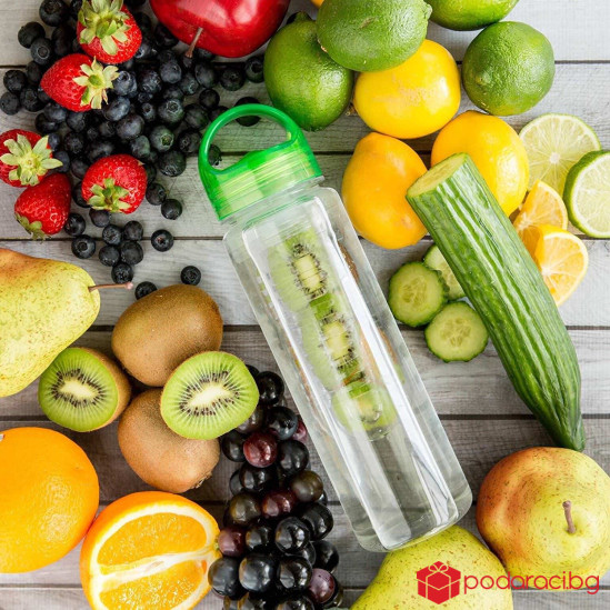 Детокс бутилка за вода и ароматни напитки Tritan