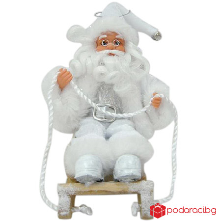 Бял Дядо Коледа с шейна 18 см.