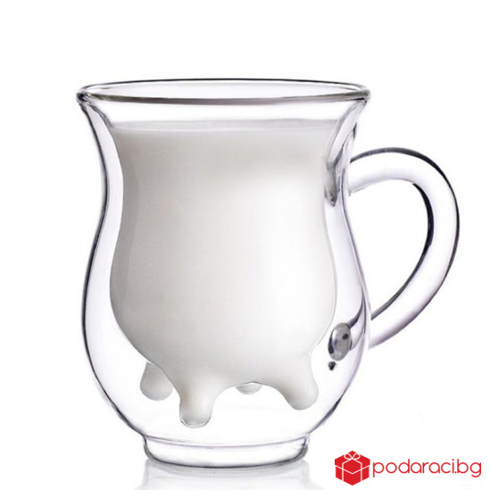 Стъклена чаша за мляко Виме