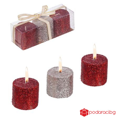 Коледни свещи цветни