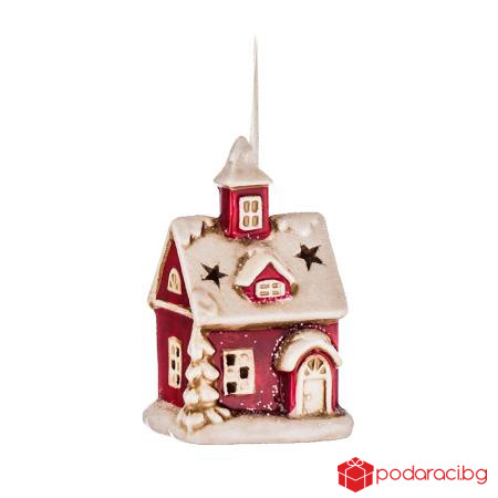 Светеща къщичка за елха