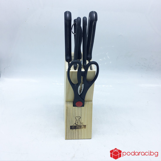 Функционален сет за кухня с ножове,точило и ножица