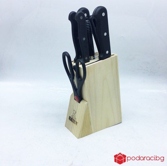 Функционален сет за кухня с ножове,точило и ножица