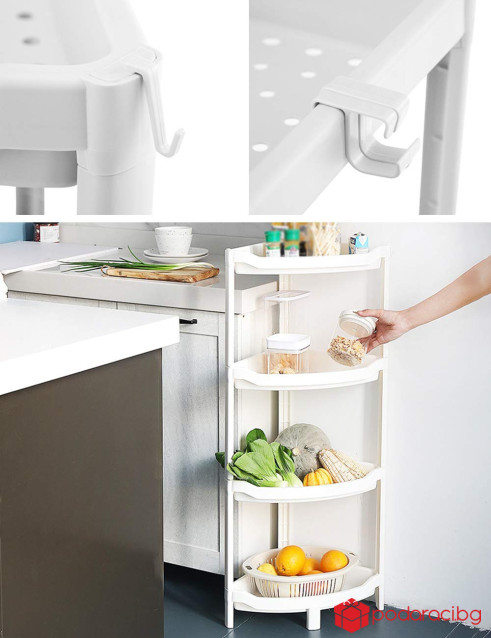 Висококачествена ъглова етажерка на четири етажа