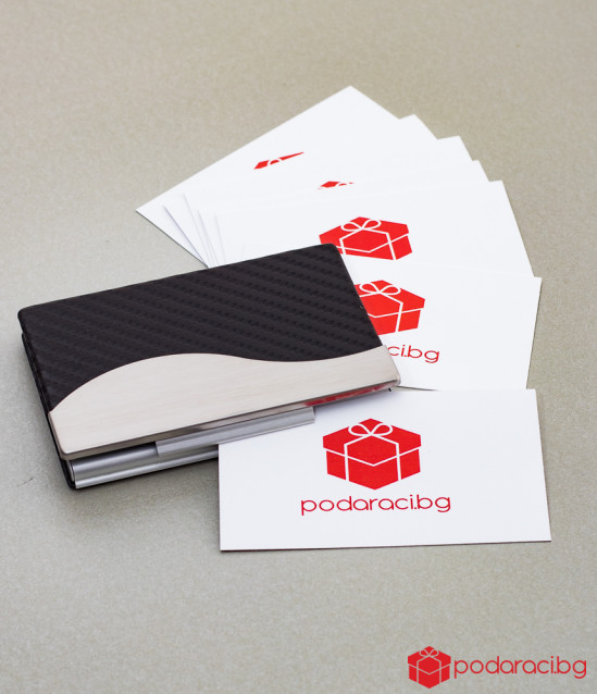 Business Card engraved with caption