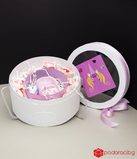 Women set of unicorn or flamingo with a cup
