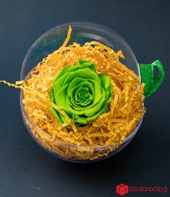 Вечна роза в цветна сфера