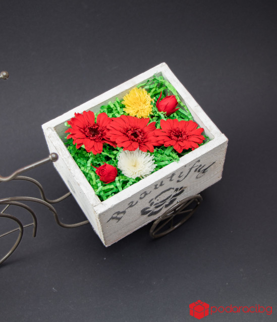 Цветна аранжировка Колело