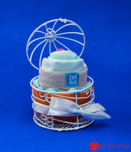 Мъфин за бебе момче в метална клетка