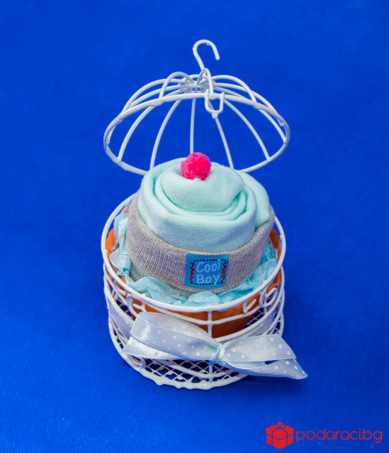 Мъфин за бебе момче в метална клетка