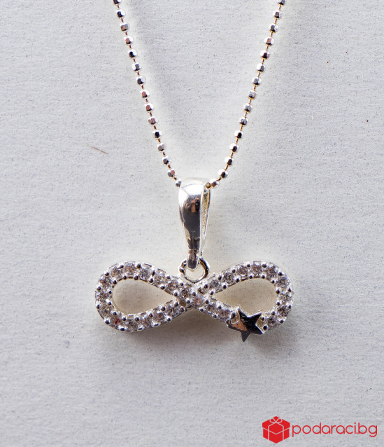 Silver Necklace Symbol of Infinity