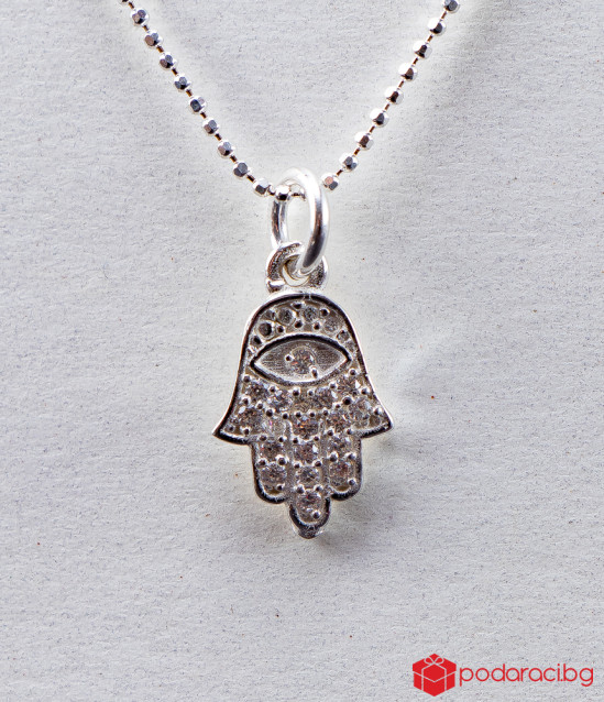 Silver Necklace Hand of Fatima