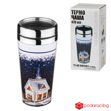 Термо чаша Коледна къща сладкиш