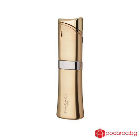 Тънка златна запалка с надпис  Pierre Carrdin