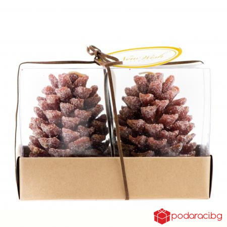 Коледна Свещ шишарка 2бр.