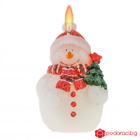 Коледна свещ Снежно човече