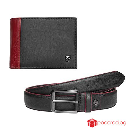 Стилен комплект от портфейл и колан - PIERRE CARDIN - 125 см