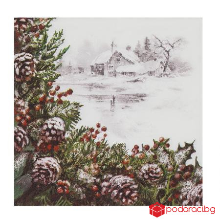 Салфетки зимна картина