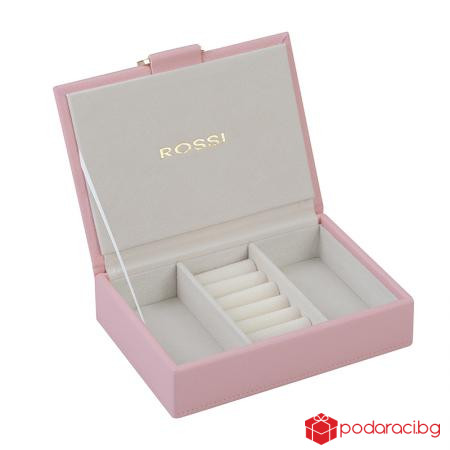 Кутия за бижута цвят пудра  - ROSSI 12.5 * 18 * 4.5