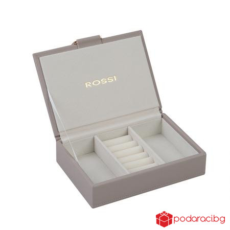 Кутия за бижута цвят сив - ROSSI 12.5 * 18 * 4.5 см