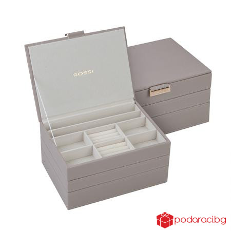 Кутия за бижута цвят сив - ROSSI