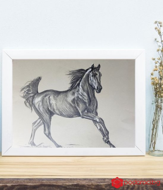 Арт портрет Животни черно-бял пастел