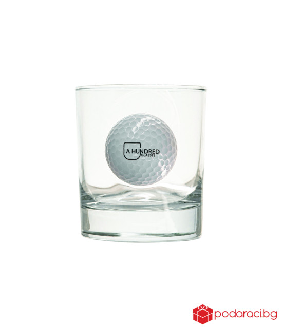 Чаша за уиски с истинска топка за голф
