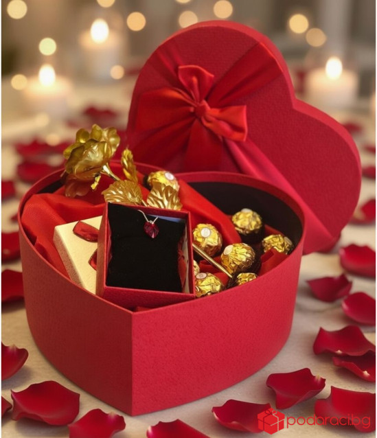 Подарък за жена - комплект Червено сърце