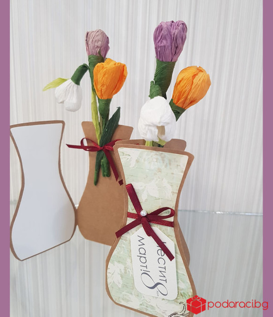 Ръчно изработена картичка за 8 март