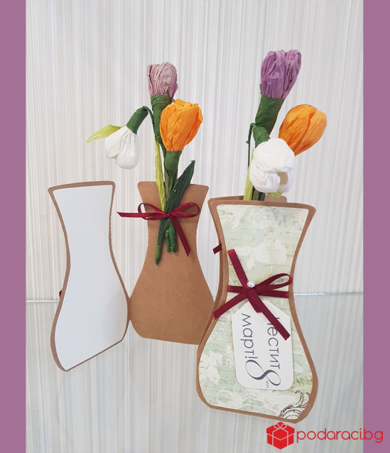 Ръчно изработена картичка за 8 март