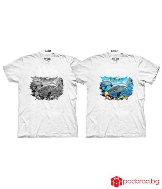 Детска соларна тениска Делфини